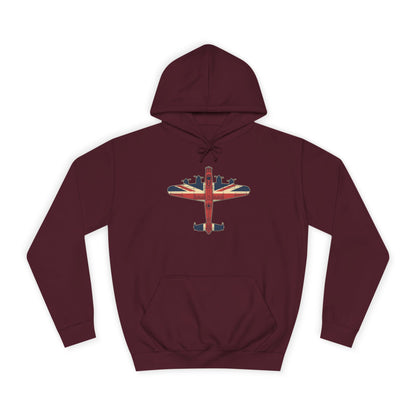 Vintage UK Flag Bomber Plane Hoodie