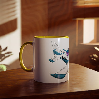 EV97 Eurostar Aqua Club Two-Tone Coffee Mugs, 11oz - Funky Aviation