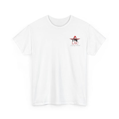 LAC Logo Minimalist Chest Tee — Small Retro Aviation Emblem T-Shirt