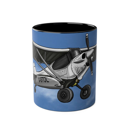 Super Cub STOL Design Two-Tone Coffee Mugs, 11oz - Funky Aviation