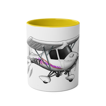 Coffee Mug - Microlight Ikarus C42 Feathers Cartoon Design