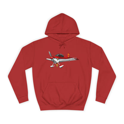 RV7 Aviation Hoodie — Small Red Aerobatic Aircraft Graphic