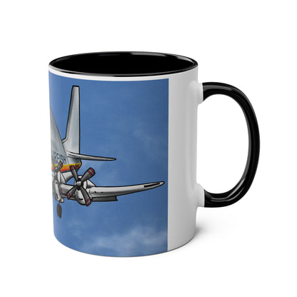 Guppy Aircraft Retro Two-Tone Coffee Mugs, 11oz - Funky Aviation