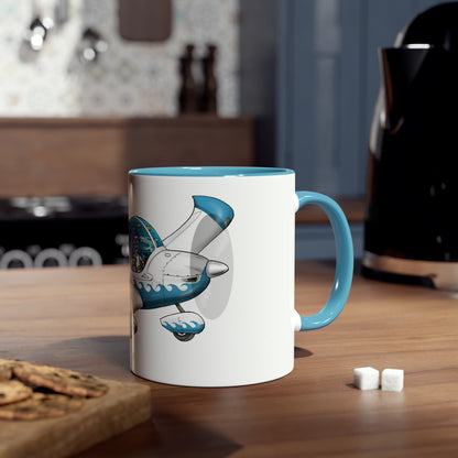 EV97 Eurostar Aqua Club Two-Tone Coffee Mugs, 11oz - Funky Aviation