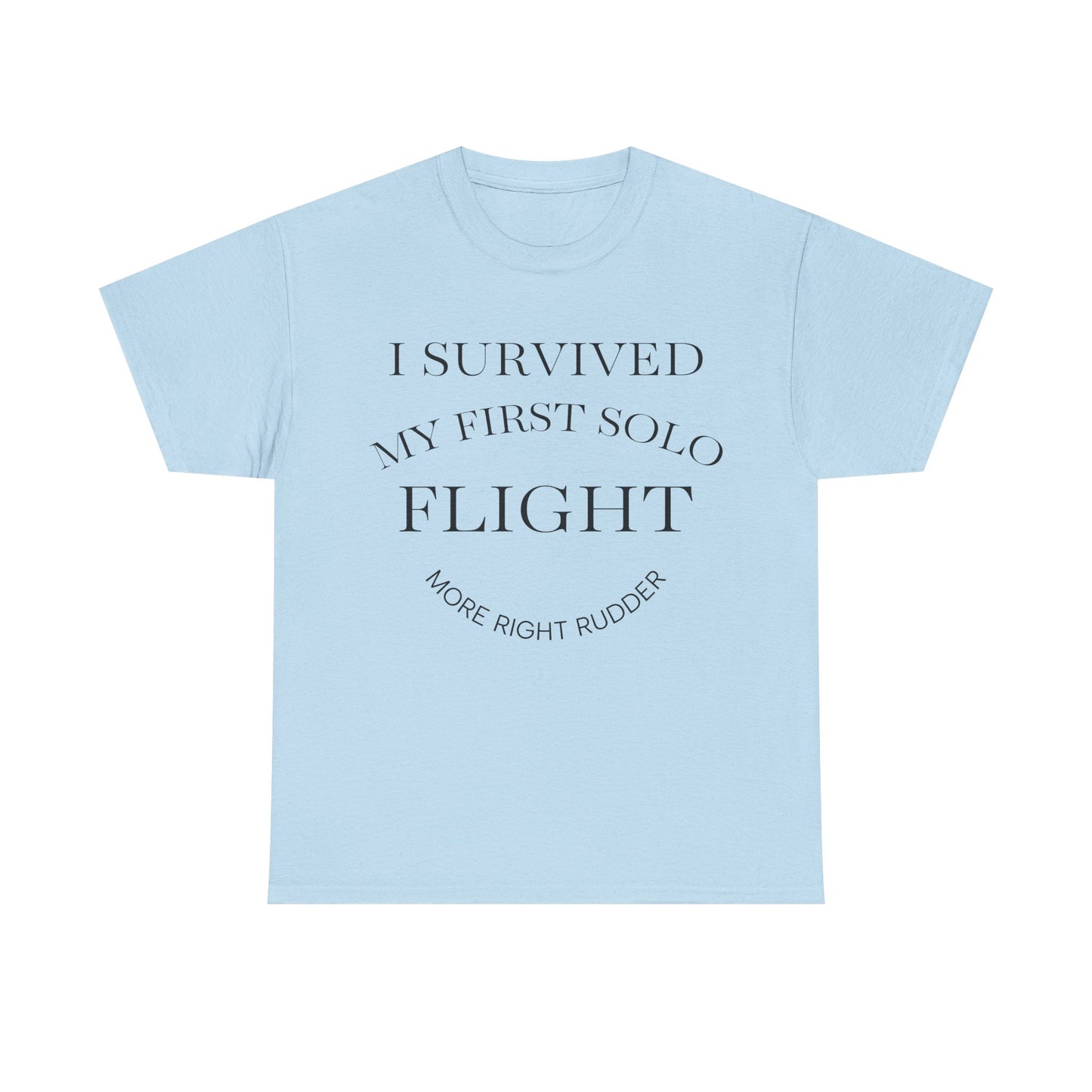 I Survived My First Solo Flight Unisex Heavy Cotton Tee
