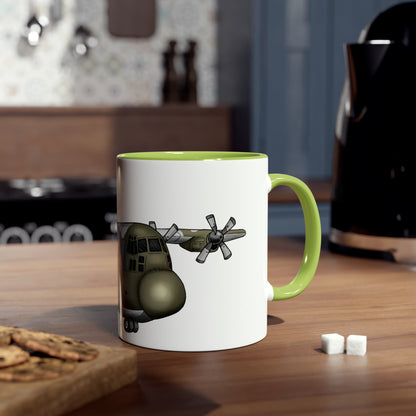 The Hercules Transport Aircraft Two-Tone Coffee Mugs, 11oz - Funky Aviation