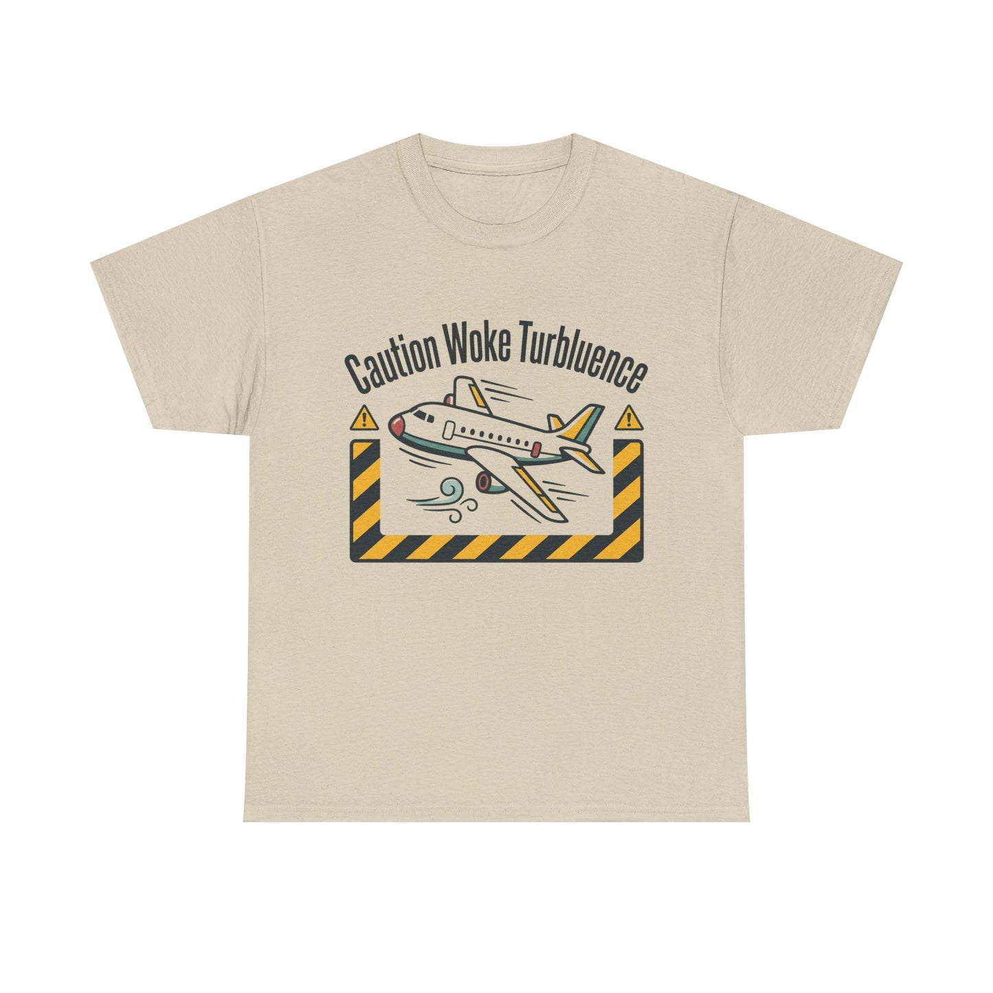 Caution Woke Turbulence Tee — Funny Travel Shirt for Aviation Fans
