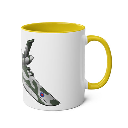Vulcan Bomber Two-Tone Coffee Mugs, 11oz - Funky Aviation