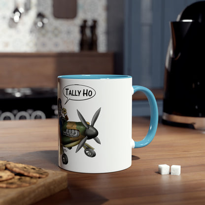 Tally Ho Spitfire Two-Tone Coffee Mugs, 11oz - Funky Aviation