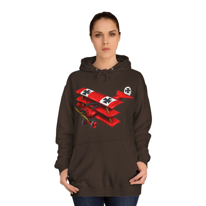 Red Baron Aircraft Design Unisex College Hoodie - Funky Aviation
