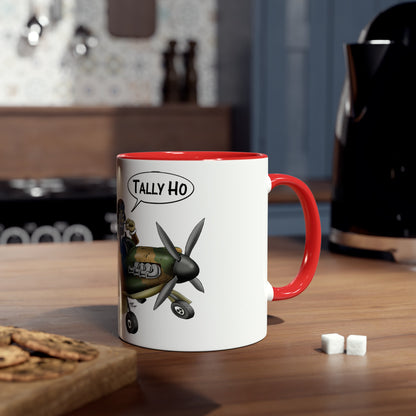 Tally Ho Spitfire Two-Tone Coffee Mugs, 11oz - Funky Aviation