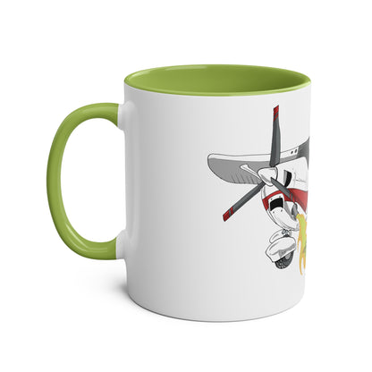 Cessna Bird Fryer Two-Tone Coffee Mugs, 11oz - Funky Aviation