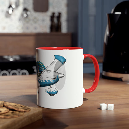 EV97 Eurostar Aqua Club Two-Tone Coffee Mugs, 11oz - Funky Aviation