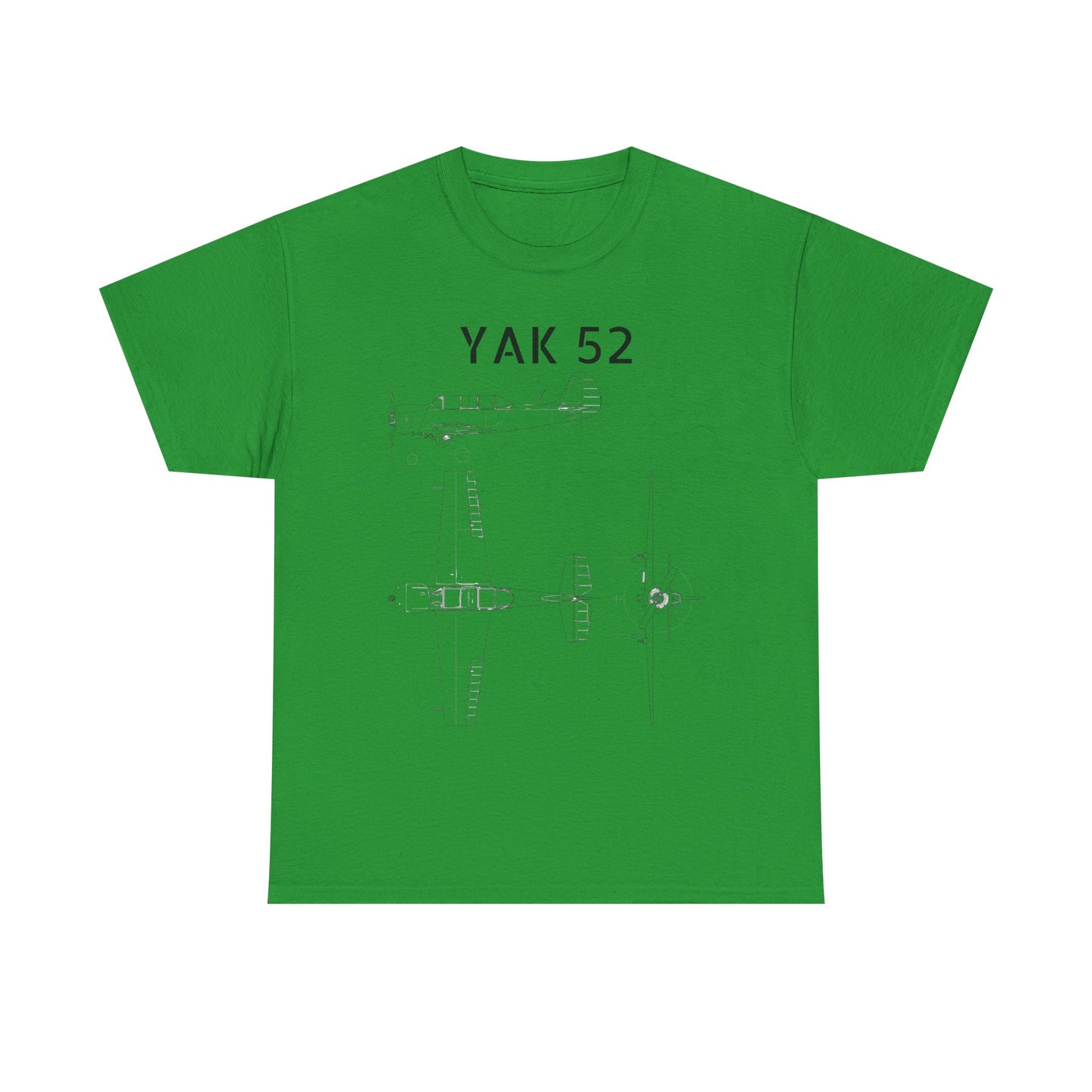 Yak-52 Blueprint T-Shirt — Vintage Aircraft Schematic Tee for Aviation Enthusiasts