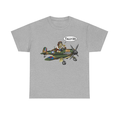 Tally Ho Spitfire Tee — Retro WWII Pilot Plane Graphic T-Shirt