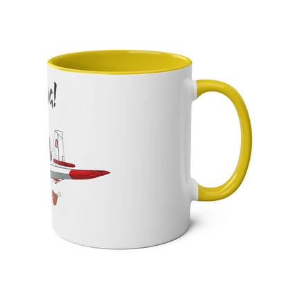 Bulldog Aerobatic Trainer Two-Tone Coffee Mugs, 11oz - Funky Aviation