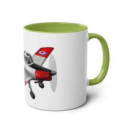 Chipmunk Tailwheel Two-Tone Coffee Mugs, 11oz - Funky Aviation