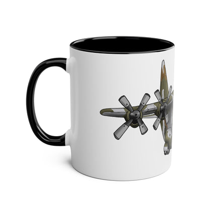The Hercules Transport Aircraft Two-Tone Coffee Mugs, 11oz - Funky Aviation