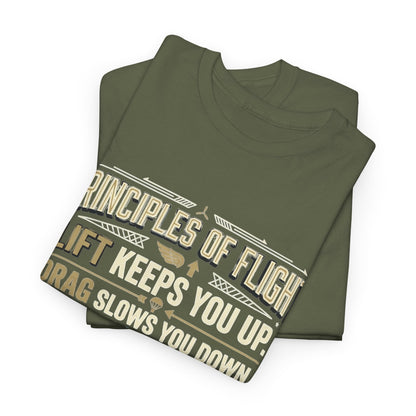 Pilot Instructor T‑Shirt — “Principles of Flight” Aviation Gift