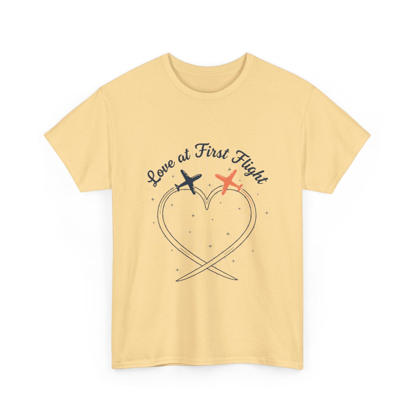 Love at First Flight Tee — Romantic Airplane Heart Valentine's Shirt
