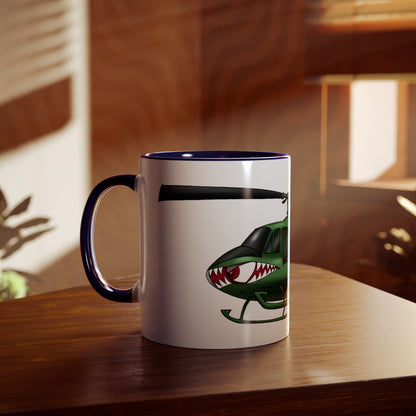 Huey Chopper Two-Tone Coffee Mugs, 11oz - Funky Aviation