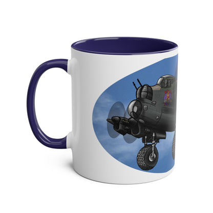 WWII Bomber Two-Tone Coffee Mug — Vintage WWII Aircraft Gift