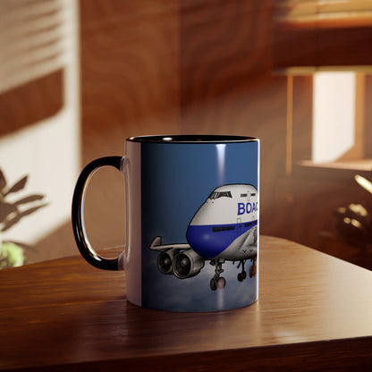 BOAC Boeing 747 Two-Tone Coffee Mugs, 11oz - Funky Aviation