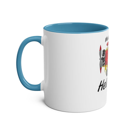 Would I Rather be Flying ? Hell Yeah ! Two-Tone Coffee Mugs, 11oz - Funky Aviation