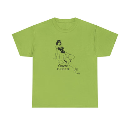 Cotton Tee - The Nose Art Cessna G-OKED Aircraft Cartoon Design
