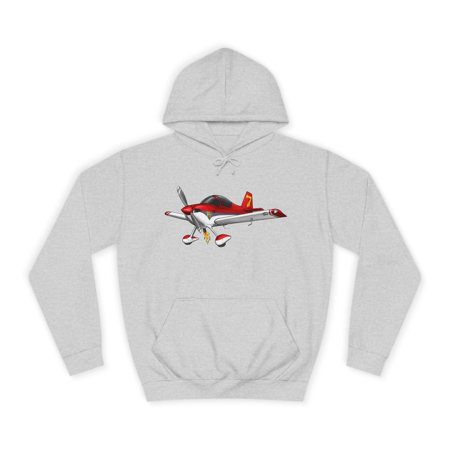 RV7 Aviation Hoodie — Small Red Aerobatic Aircraft Graphic