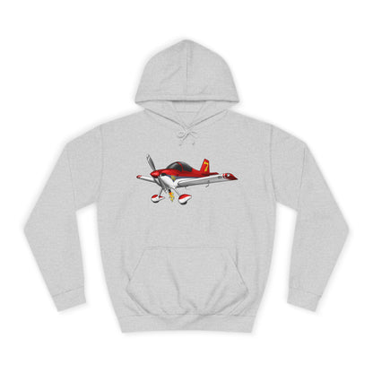 RV7 Aviation Hoodie — Small Red Aerobatic Aircraft Graphic