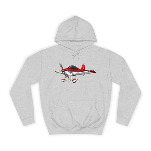 RV7 Aviation Hoodie — Small Red Aerobatic Aircraft Graphic