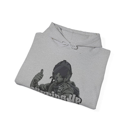Nipping Up Fighter Pilot design Unisex Heavy Blend™ Hooded Sweatshirt - Funky Aviation