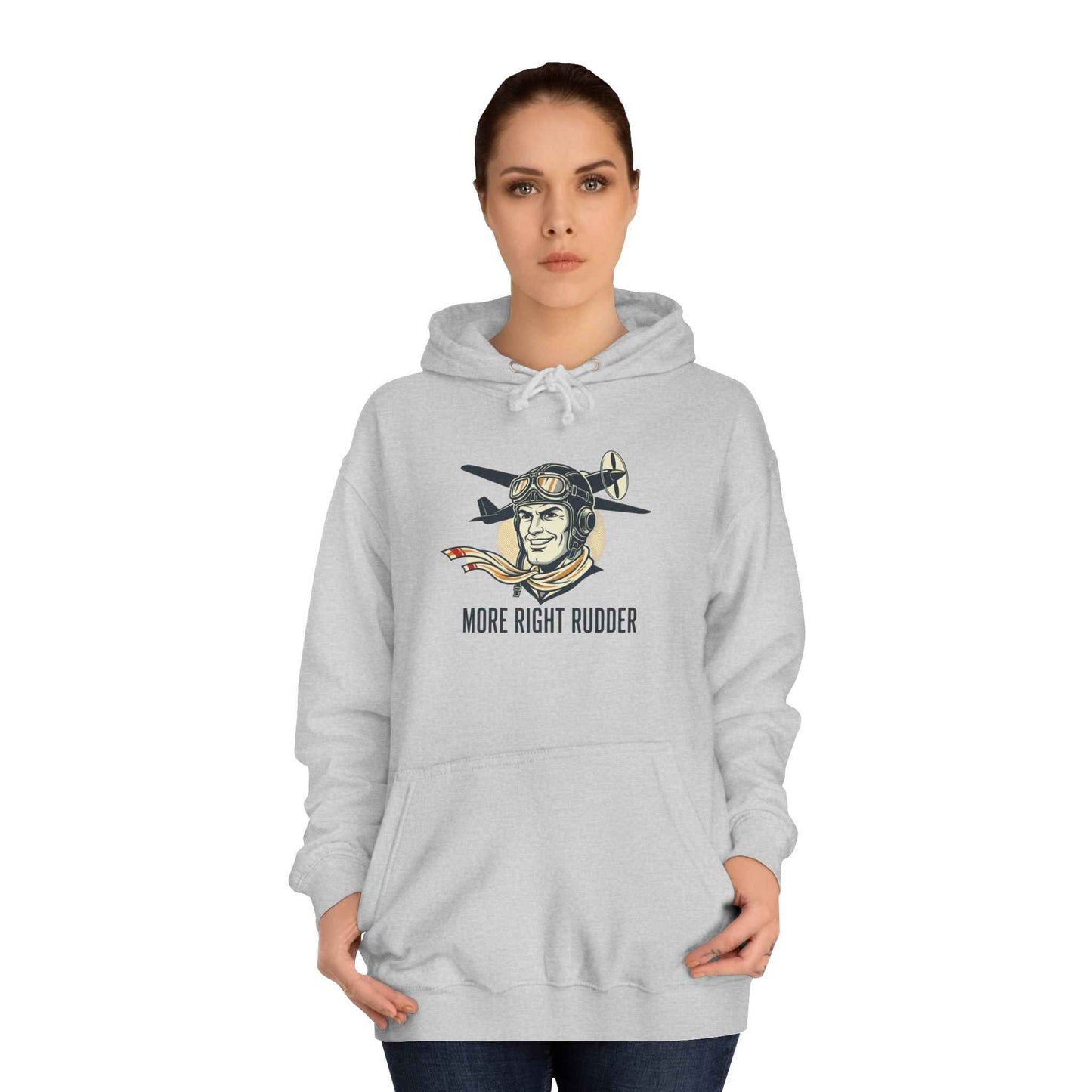 More Right Rudder Hoodie — "I Only Look This Relaxed Because You Can't See My Feet" Vintage Pilot Graphic Hoodie
