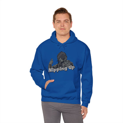 Nipping Up Fighter Pilot design Unisex Heavy Blend™ Hooded Sweatshirt - Funky Aviation