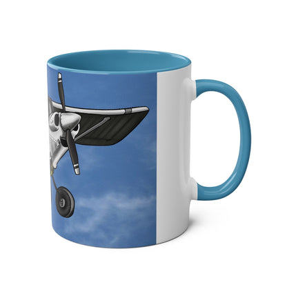 Super Cub STOL Design Two-Tone Coffee Mugs, 11oz - Funky Aviation