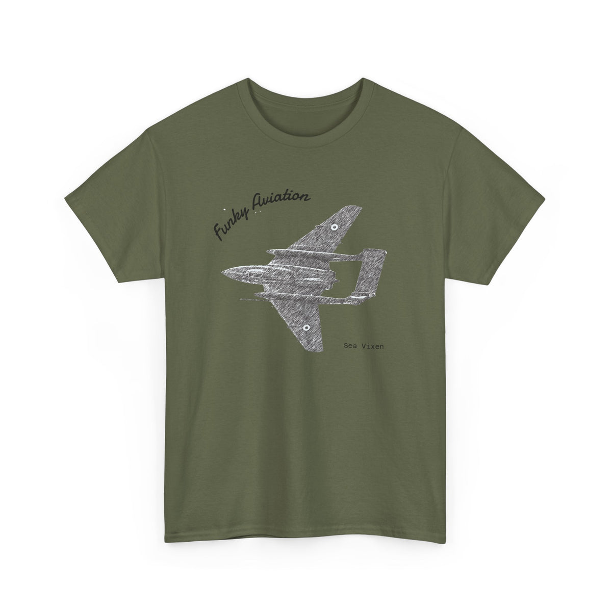Funky Aviation Sea Vixen Vintage Aircraft T-Shirt