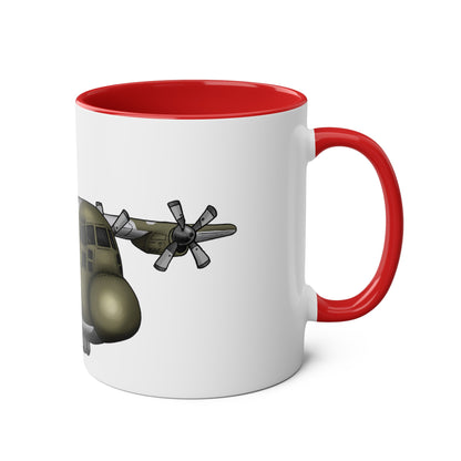 The Hercules Transport Aircraft Two-Tone Coffee Mugs, 11oz - Funky Aviation