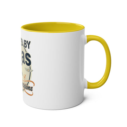 Aviator Coffee Mug — "Powered by AvGas and Bad Decisions" 11oz Two-Tone
