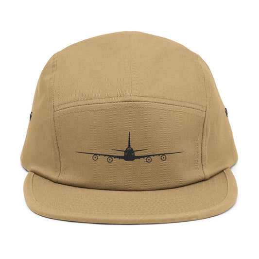 Embroidered Boeing 747‑8 Minimalist Aviation 5‑Panel Cap