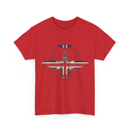 Vintage British Spitfire T-Shirt — Union Jack Warplane Graphic Tee