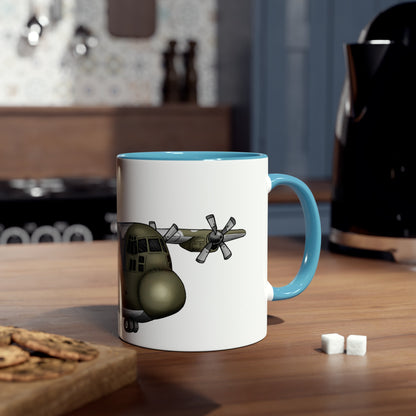 The Hercules Transport Aircraft Two-Tone Coffee Mugs, 11oz - Funky Aviation