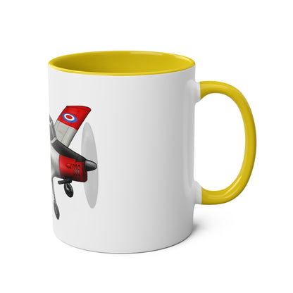 Chipmunk Tailwheel Two-Tone Coffee Mugs, 11oz - Funky Aviation