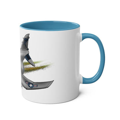 Phantom Fighter Jet Two-Tone Coffee Mugs, 11oz - Funky Aviation