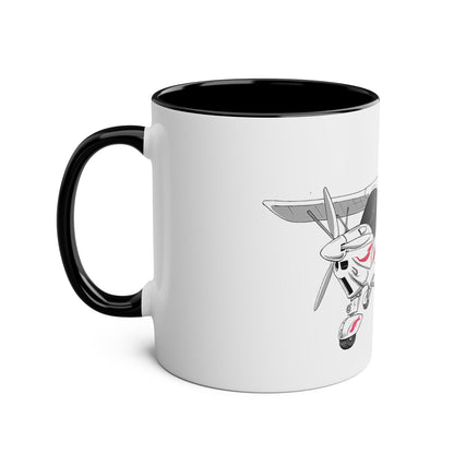 Cartoon Ikarus C42 Microlight Red Decals 11oz Coffee Mug
