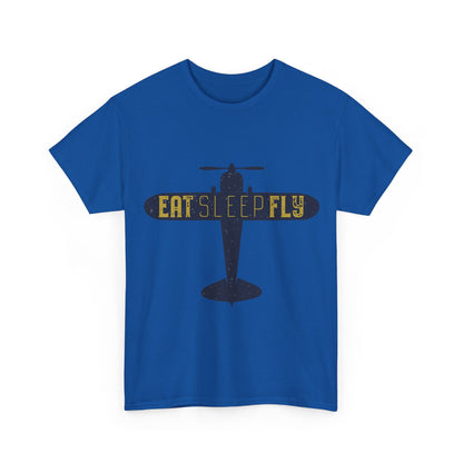 Eat Sleep Fly T-Shirt — Vintage Airplane Pilot Tee
