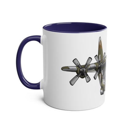 The Hercules Transport Aircraft Two-Tone Coffee Mugs, 11oz - Funky Aviation