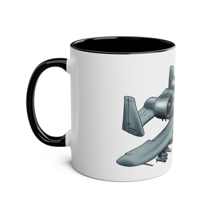A10 Tankbuster Two-Tone Coffee Mugs, 11oz - Funky Aviation