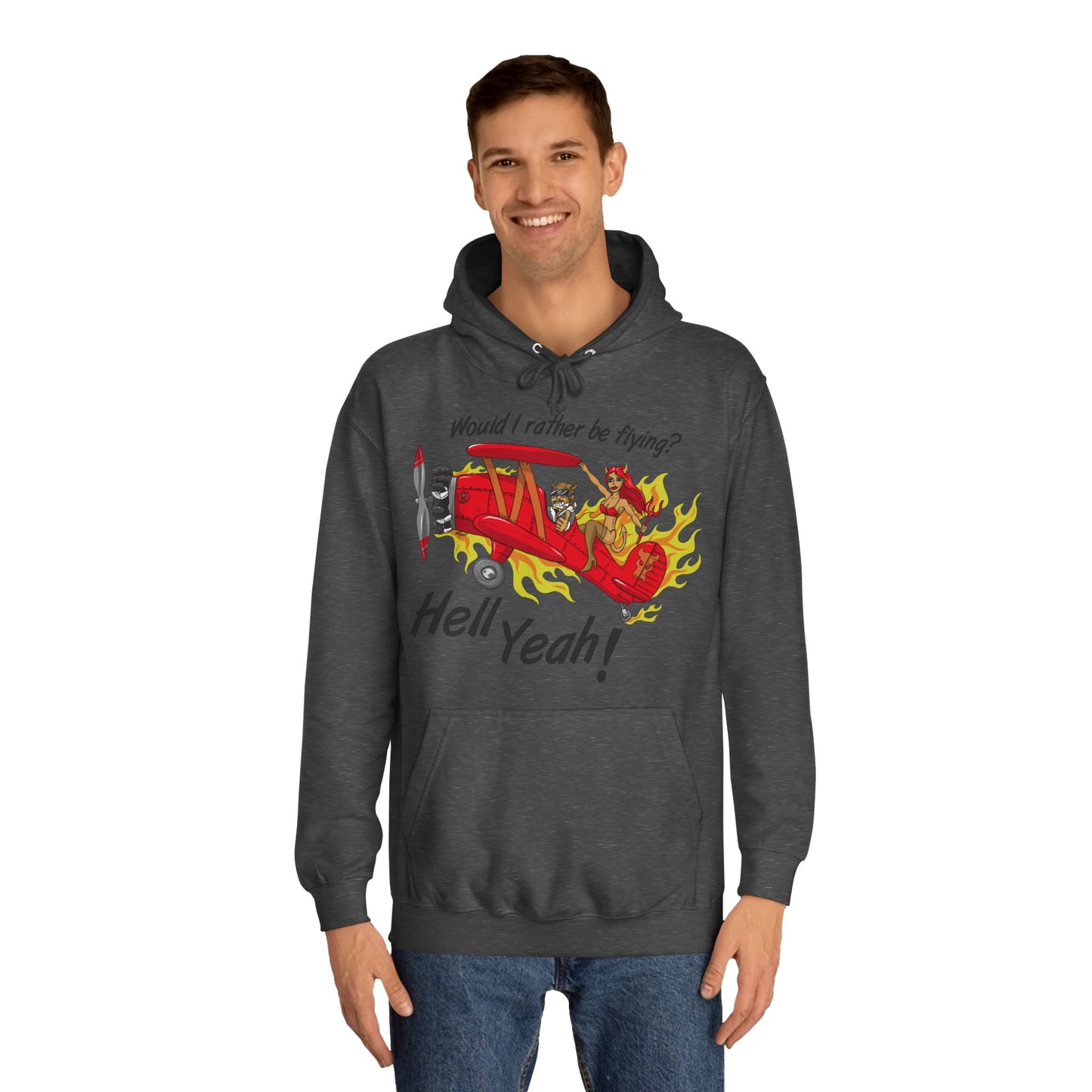 Hell Yeah! Flaming Plane Graphic Hoodie