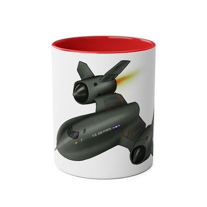 SR71 Blackbird USAF Two-Tone Coffee Mugs, 11oz - Funky Aviation